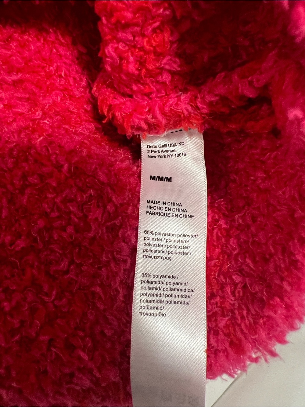 Fuzzy Crewneck Sweater in Pink & Red - Picture 5 of 5